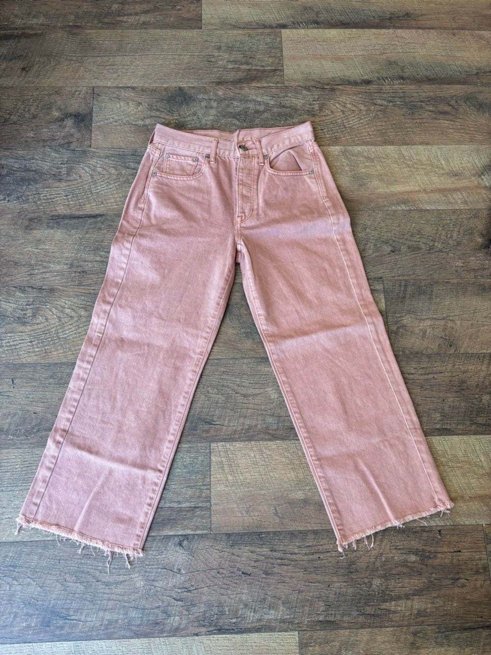 American Eagle Outfitters Dusty Pink Wide Leg Crop Jeans